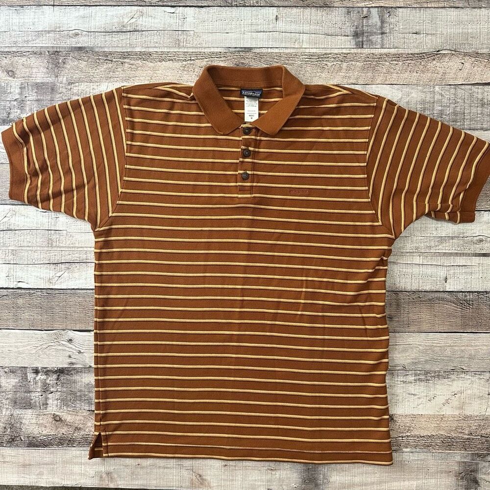 Patagonia Men’s Organic Cotton Striped Collared Polo Short Sleeve Shirt | Size M